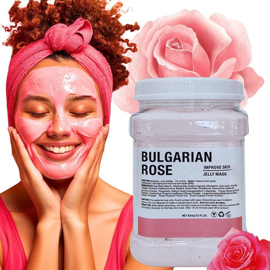 Luxury Rose Facial Mask, Anti-Acne Skin Rejuvenation Mask for Oily and Combination Skin, Jelly mask for professionals, hydrojelly masks, Jelly Face Mask(Rose)