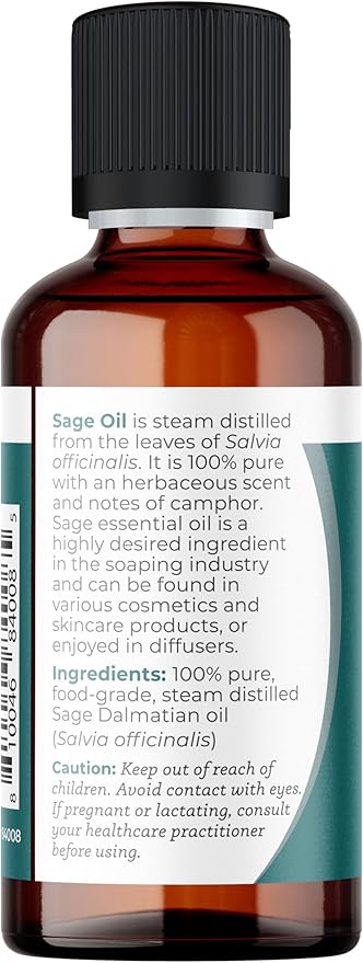 Viva Doria Sage Essential Oil, 100% Pure, Natural, Dalmatian Sage Essential Oil, Undiluted, for Aromatherapy | Food Grade, 30 mL (1 Fluid Ounce)
