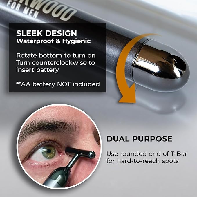 Blackwood For Men Eye Roller Facial Massager - Face Sculpting Tool for Men-Fights Puffy Eyes, Dark Circles, & Crow's Feet- Self Care Gifts Face Massager Facial Tools-Gua Sha & Jade Roller Alternative