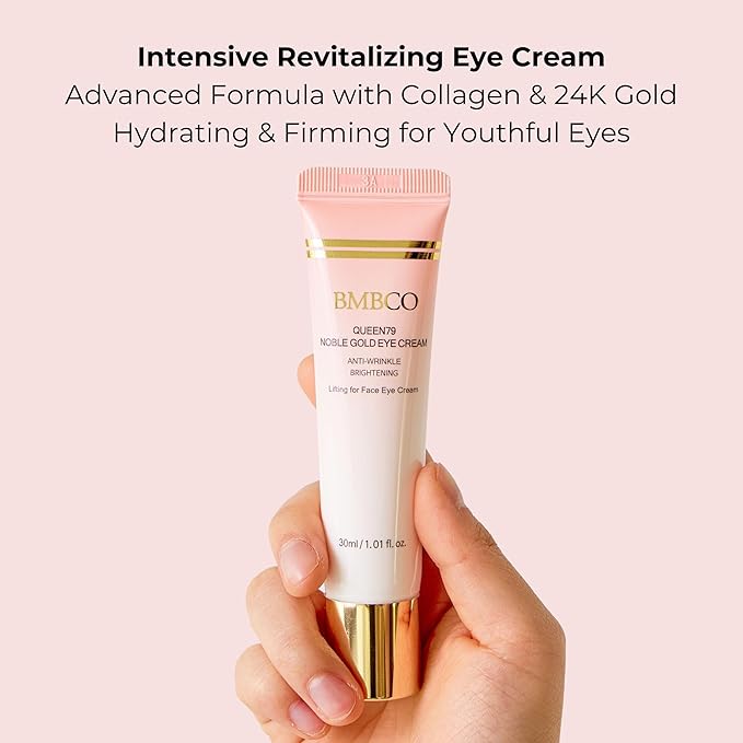 24K Gold Eye Cream – Dark Circle & Wrinkle Treatment, Hydrating & Brightening Under Eye Care, Anti-Aging & Firming for Fine Lines, Korean Skincare for Women & Men