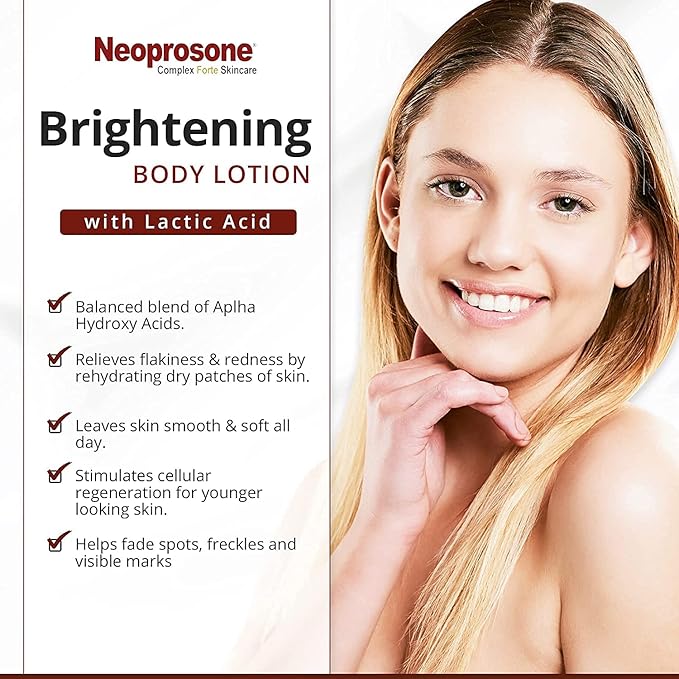 Neoprosone Brightening Body Lotion 400ml - For Dark Spots, Skin Brightening and Anti-Oxidant Properties, with Vitamin c and Alpha Arbutin Complex