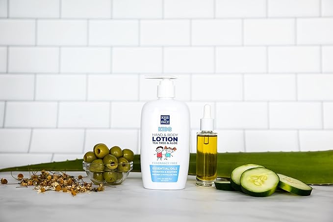 Kiss My Face Kids Fragrance-Free Hand & Body Lotion - Hydrate And Soothe Skin - Vegan & Cruelty-Free - Easy To Use Hand Lotion Pump - Suitable For Sensitive Skin - 9 fl oz Bottle