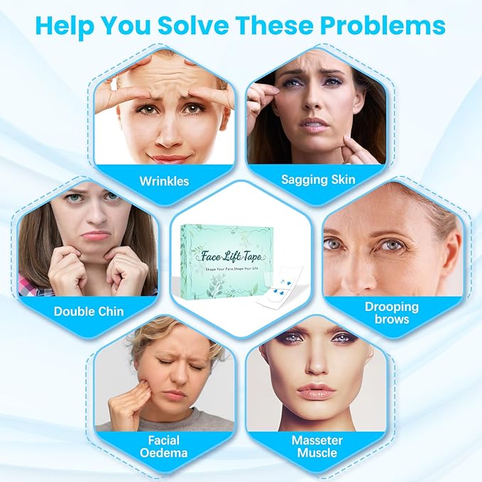 Face Lift Tape, Facelift Tape for Face Invisible, Neck Tape Lift Turkey Neck Skin Tape Facial Tapes for Lifting Loose Sagging Skin, Wrinkles, Jowls, Eyes, Cheek, Double Chin(1 Count (Pack of 200))