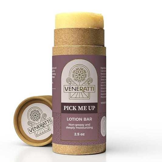 Lotion Bar Pick Me Up Scent - Vegan, Made in the US, Eco Friendly Stick - Quick Absorption, Non-Sticky - Natural Ingredients Solid Body Lotion for Women Dry Skin - Travel Body Lotion