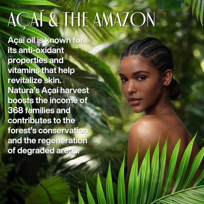 natura - Ekos Açaí Collection Bio-Beauty Gift Set (4 Products) - Body Lotion, Hand Cream, Shower Oil, and Shower Gel - Gift Box - Vegan Skin Care - Brazilian Beauty Secrets - Self Care & Body Care