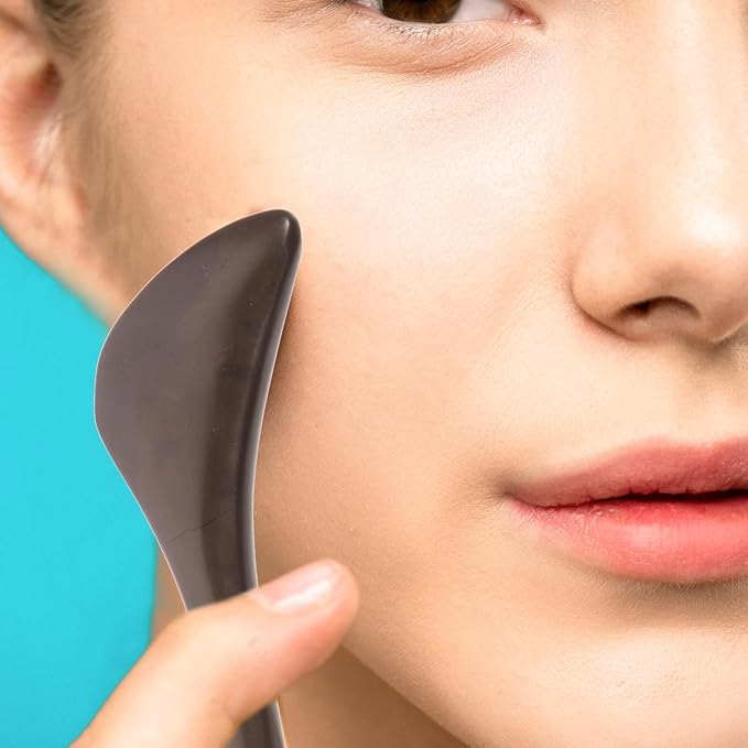 Amsofun Facial Scraping Tool Bian Stone Gua Sha Wand Muscle Scraper Tool Scar Tissue Tool Skin Scraping Tool