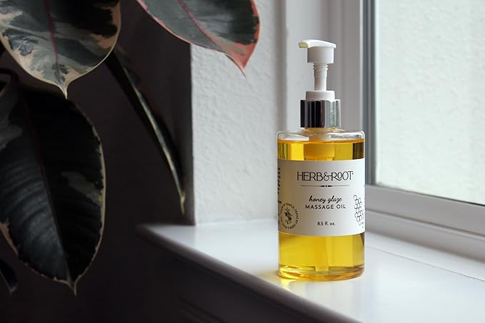 Honey Glaze Massage Oil, All Natural and Organic, Plant-Based Sweet Almond & Coconut Oils for Smooth Skin, Perfect Gifts for Date Night with Relaxing Aromatherapy, Ideal for Massage Therapy