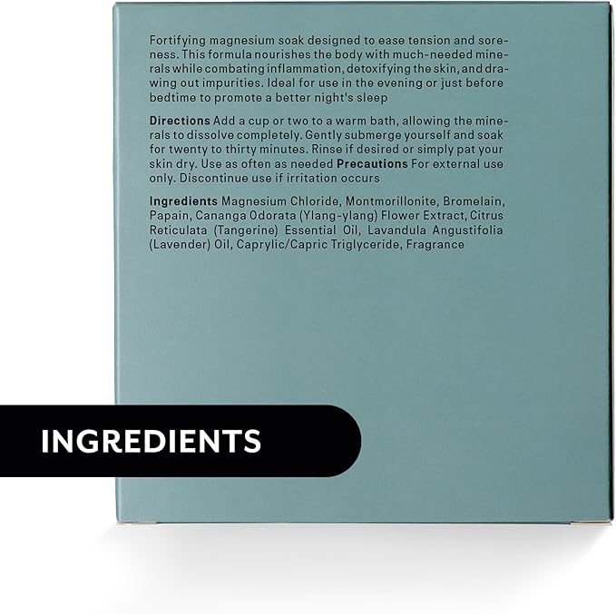 Magnesium Flakes for Bath – Relaxing Aromatherapy Blend with Ylang-Ylang, Lavender & Mandarin Oils for Muscle Relief, Detox, Better Sleep – Magnesium Bath Soak for Women Men - Bath Salts 14.11 Oz