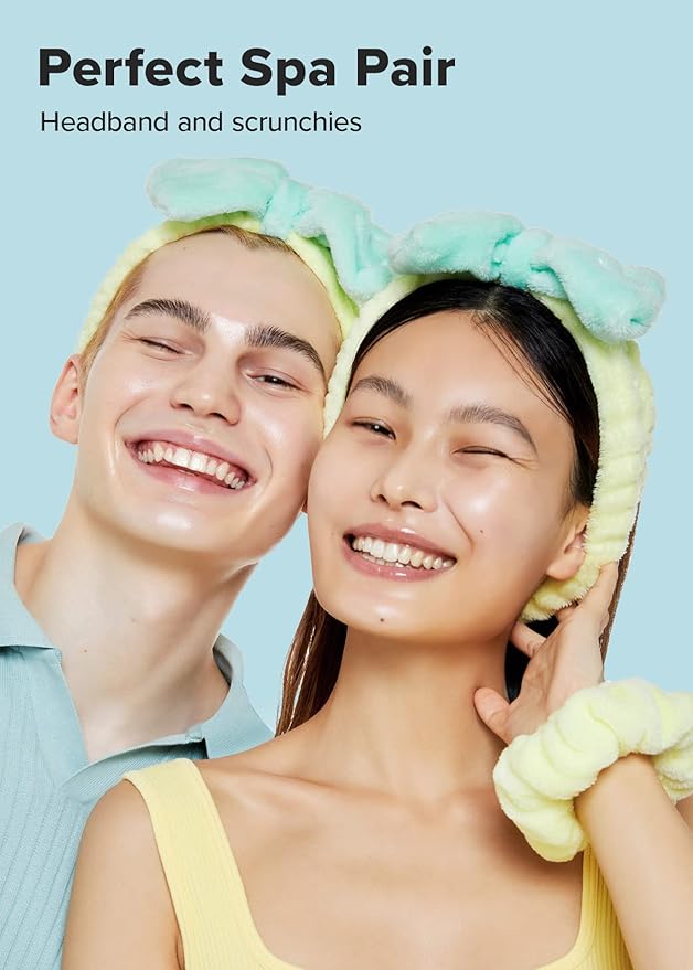 I DEW CARE Hydrogel Eye Patch - Starlit Kitten, 5 EA + Face Wash Headband & Scrunchie Set - Perfect Spa Pair, 1 Count Bundle