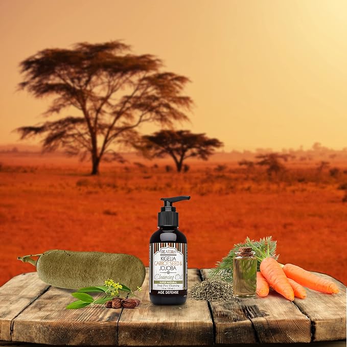Shea Terra Kigelia Carrot Seed & Jojoba Deep Cleansing Oil – Combines Natural, Nourishing Skin Care Oils to Feed Skin, While Providing a Deep Pore Face Cleanse without Drying Out Skin – 4 oz