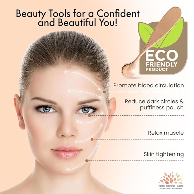 Rose Gold Eye Cream Applicator Tool for Puffy Eyes, Dark Circles, Eye Bags, Fine Lines | Under Eye Cream Massager Stick | Cooling Metal Eye Wand | Premium Zinc Alloy Skincare Tool for Eyes