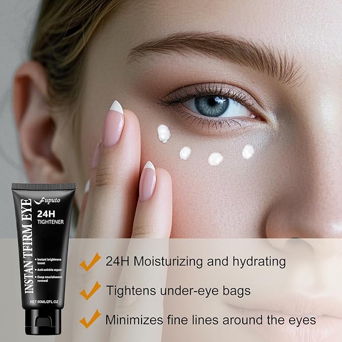 Temporary Instant Eye Tightener Cream – 60 ML Quickly Reduces Dark Circles, Eye Bags, Puffiness and Fine Lines for Anti-Aging and Firming, Provides Rapid Hydration and Locks in Moisture (2 fl. oz)-A