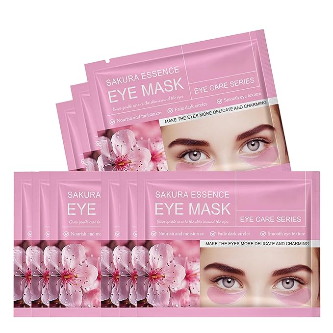 Under Eye Mask Patches, 30 Pairs Collagen Hydrating Moisturizing Smoothing Gel Pads for Puffy Eyes Bags,Dark Circles,Puffiness,Fine Lines,Wrinkles,Anti-Aging Sakura