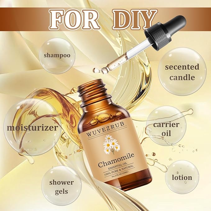 Chamomile Essential Oils 120ML, Pure Chamomile Essential Oil for Aromatherapy Diffuser - 4 Fl Oz