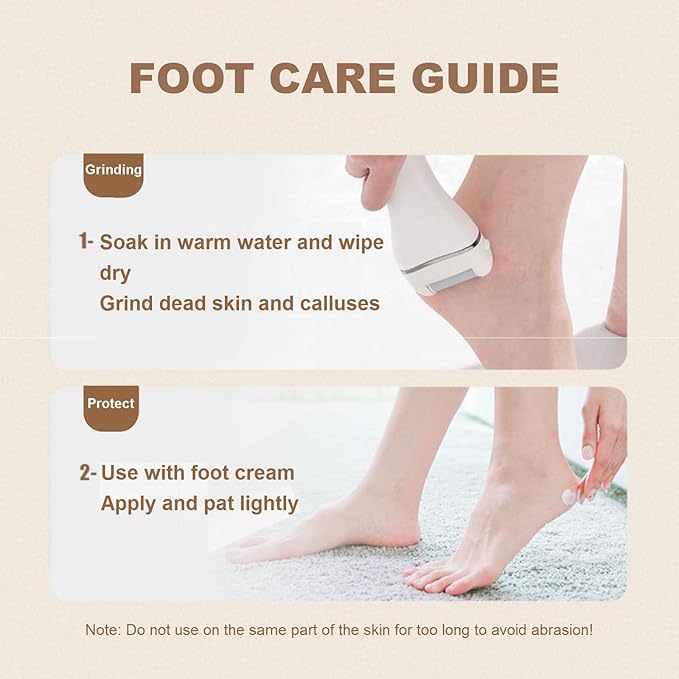 Callus Remover for Feet, Pedicure Tools for Feet with 3 Grinding Heads, Waterproof Foot Callus Remover for Dead Cracked Dry Skin Calluses