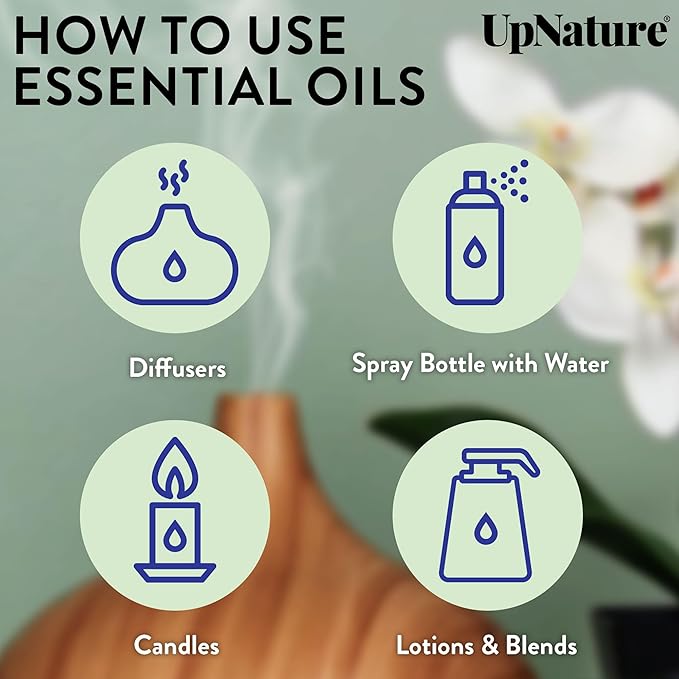 UpNature Breathe Essential Oil - Huge 2oz - Essential Oils for Diffusers Humidifiers Spa Respiratory Menthol Blend