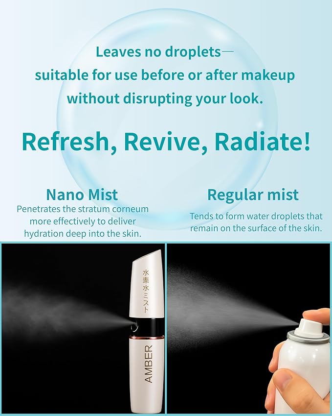 Hydrogen Rich Water Facial Sprayer Nano Mister Portable Face Deep Moisturizing | SPE PEM Technology for Face Hydrating Antioxidant Skin Care Daily Makeup 1400 ppb- Upgraded