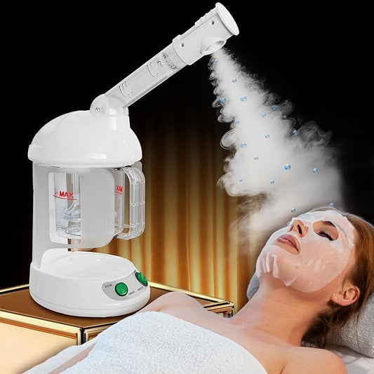 Easy to Clean Facial Steamer, Nano Ionic Face Steamer for Facial Deep Cleaning, Portable Face Humidifier with 360° Rotating Arm, 300ML Large Capacity, with Aromatherapy Diffuser, Warm Mist