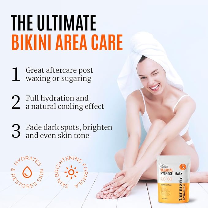 Divine Derriere Vajacial Hydrogel Mask - Premium Modeling Mask with Turmeric & Vitamin C - Deeply Purifying & Super Hydrating Facial and Vajacial Masks, Hydro jelly Peel-Off Powder Complete Kit
