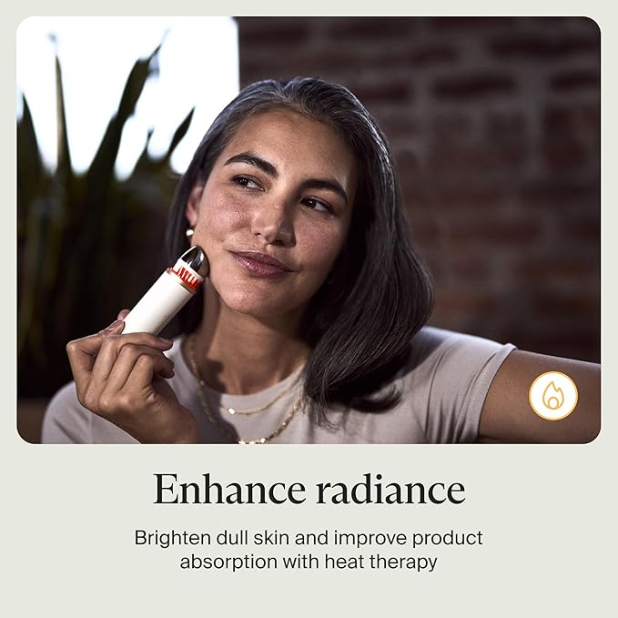 Therabody TheraFace Depuffing Wand – Cold and heat skincare treatment to depuff and glow; beauty wand, face roller and eye massager for dark circles and radiant skin, White