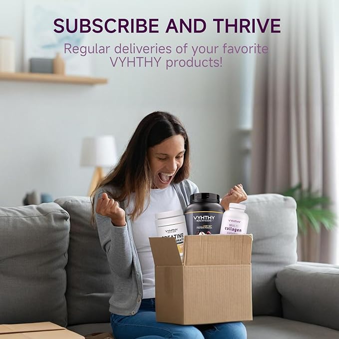 VYHTHY Multi-Collagen Capsules for Women & Men – 240 Count | Type I, II, III, V, X Hydrolyzed Collagen Peptides with Biotin, Hyaluronic Acid & Vitamin C | Hair, Skin, Nails, and Joint Support