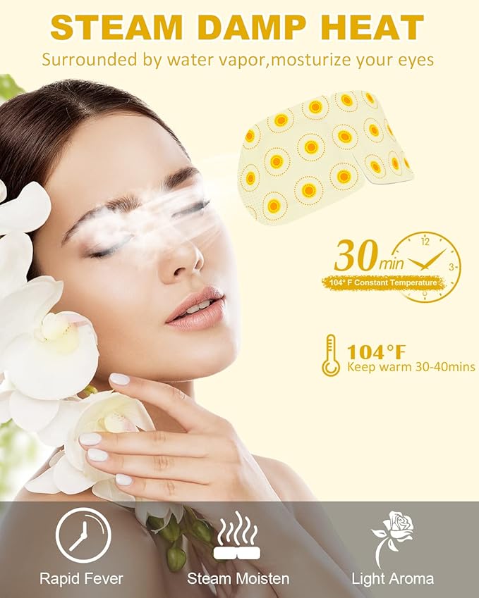 ProCIV FSA/HSA Eligible 16 Packs Steam Eye Masks for Dry Eyes Heating Eye Mask Warm Compress for Eyes Relief Stress, Eye Fatigue SPA Essential Self Heating Moist Sleep Mask