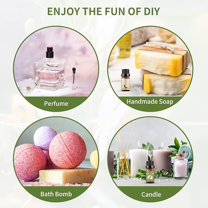 Sedbuwza Jasmine Honeysuckle Essential Oil Set, Jasmine Fragrance Oil Honeysuckle Scent Oil Set for Diffuser, Aromatherapy, Massage, Soap, Candle Making 2 x 10 ml