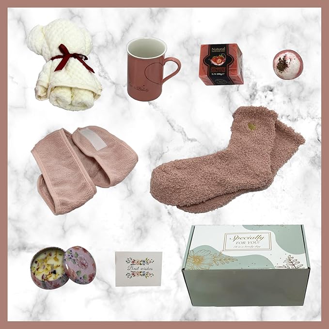 Spa Gift Baskets for Women, Luxury Self Care Relaxation Birthday Gifts for Women, Get Well Soon Gifts for Friend, Scented Bath Gift Box for Christmas,Thanksgiving,Valentine's Day