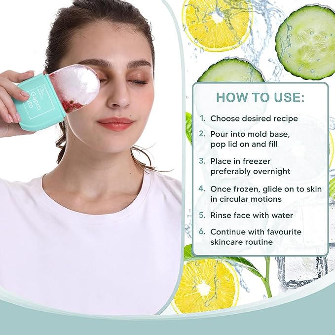 Cube Ice Roller for Face, Ice Facial Roller for Eyes Neck Naturally Tone and Tighten Skin, De-puff Eye Bags, Add a Healthy Glow Cryotherapy Enhance Skin Elasticity (sky blue)