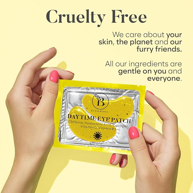 Daytime Under Eye Patches for Puffy Eyes and Dark Circles, Gel Eye Masks with Caffeine, Collagen & Vitamin C, Deeply Moisturizing, Bachelorette Party Favors, Anti Wrinkle Patches (30 Pairs)