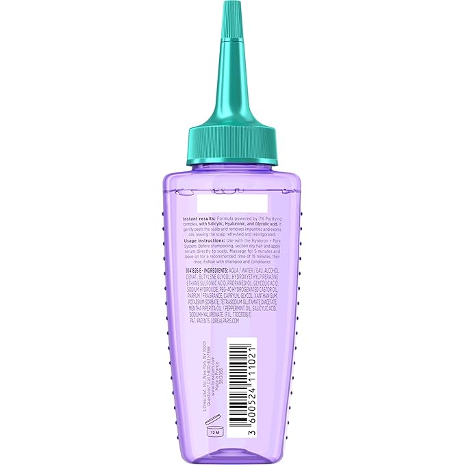 L'Oreal Paris Elvive Hyaluron + Pure Oil Erasing Scalp Serum with Salicylic Acid For Oily Hair, 3.45 Fl Oz