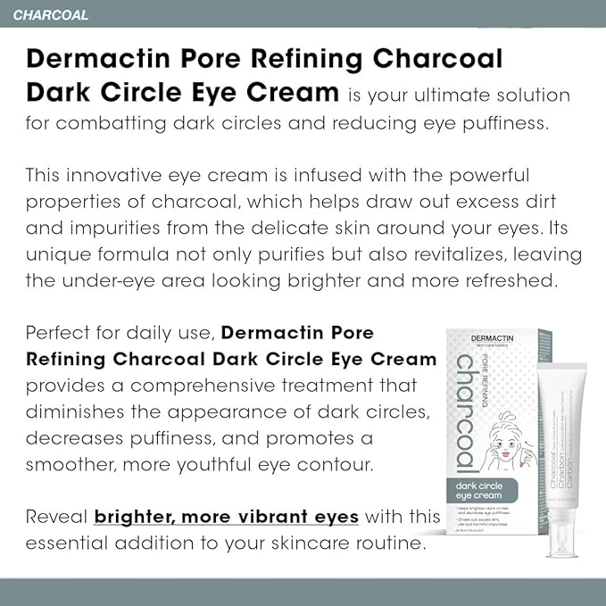 Skin Care Basics Pore Refining Charcoal Dark Circle Eye Cream 2 oz. - Eye Cream for Dark Circles, Eye Puffiness - Dark Circles Under Eye Treatment