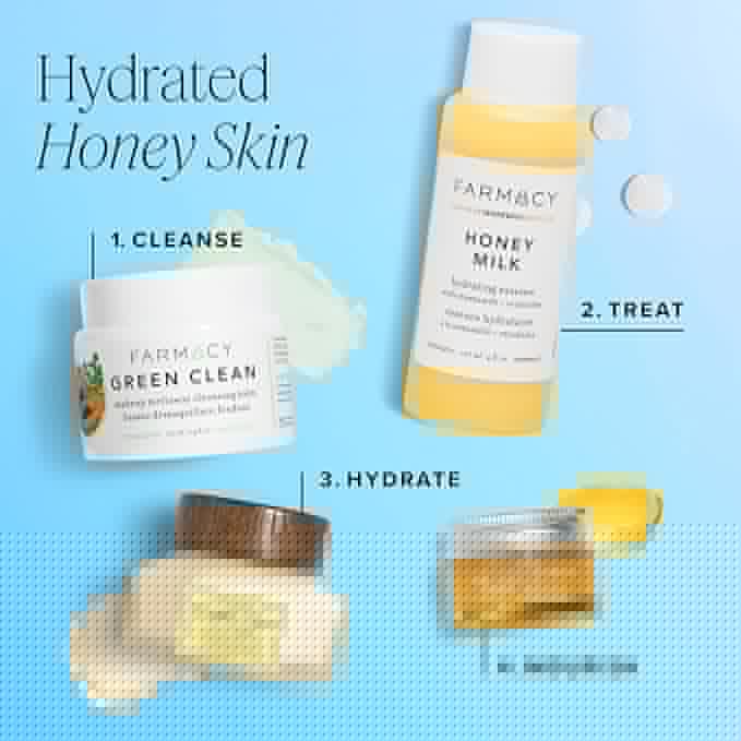Farmacy Ceramide Face Moisturizer - Honey Halo Hydrating Facial Moisturizer for Dry Skin - Plumps, Soothes + Restores Skin with Potent Ceramides + Buckwheat Honey for a Dewy, Healthy Glow (100ml)