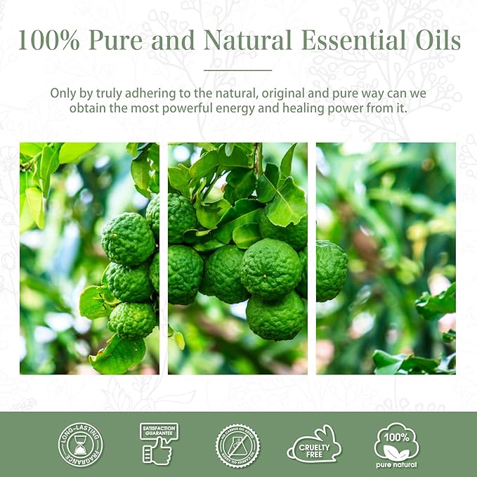 3.38FL.OZ Bergamot Essential Oil, for Aromatherapy Diffusers, Humidifiers, Great for DIY Candle and Soap Making, Huge 100ML Bottle