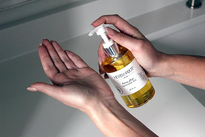 Honey Glaze Massage Oil, All Natural and Organic, Plant-Based Sweet Almond & Coconut Oils for Smooth Skin, Perfect Gifts for Date Night with Relaxing Aromatherapy, Ideal for Massage Therapy