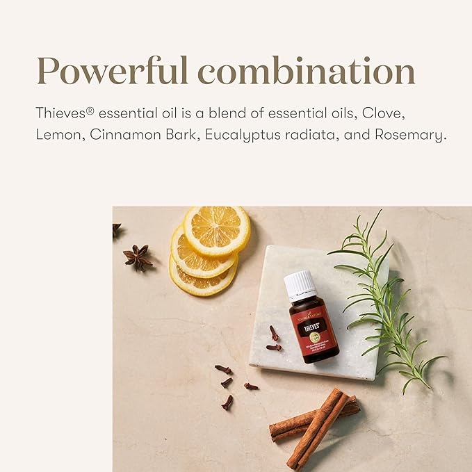 Thieves Essential Oil Blend by Young Living, 15 Milliliters | Topical and Aromatic | Vegan & Gluten-Free | Aromatherapy Diffuser | Natural & Organic Premium Oils
