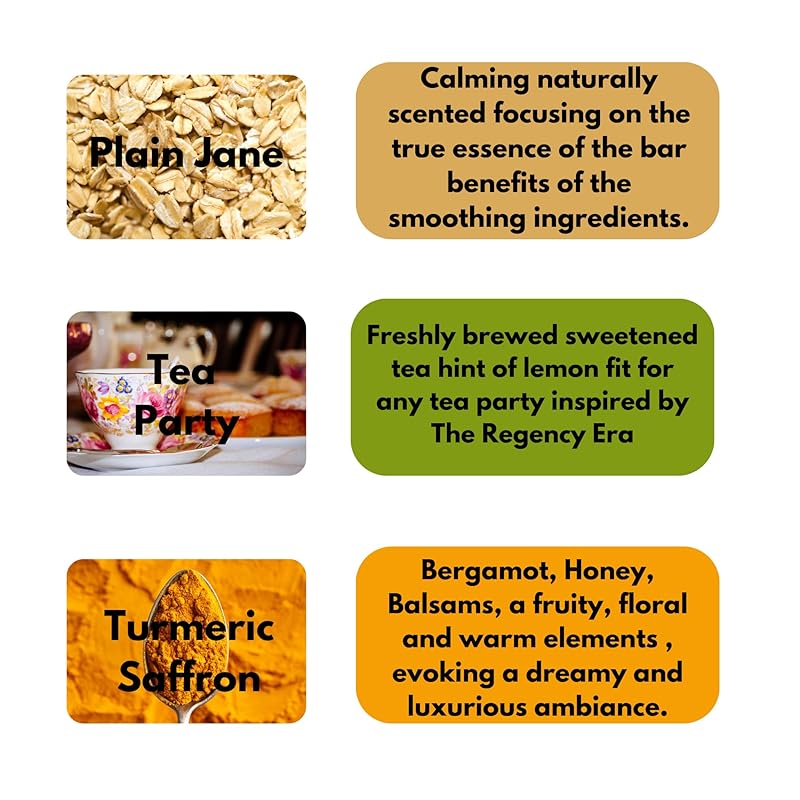 Turmeric Soap Box - Assorted 3 Bar Set, All Natural, Artisan, Clay, Goat Milk, For Face and Body All ages, Moisturing Creamy Lather