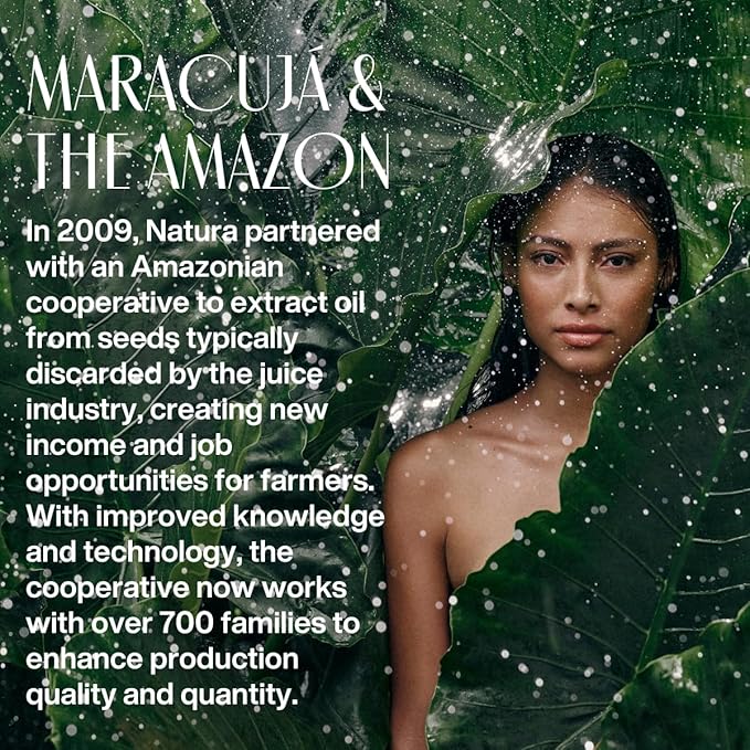 natura Ekos Maracujá Soothing Ritual Gift Set (3 Products) - Body Lotion, Shower Oil and Hand Cream - Gift Box and Make Up Bag - Vegan Skincare - Brazilian Beauty Secrets - Self Care & Body Care