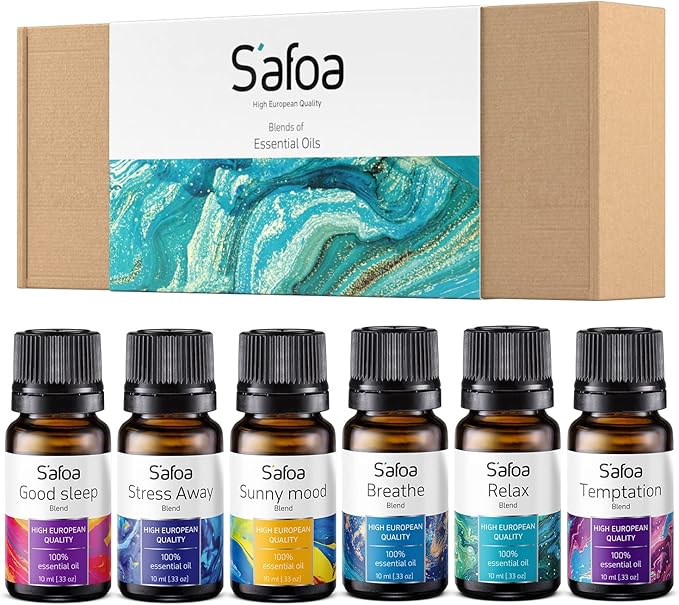 Top 6 Blends Essential Oils Set - Essential Oils Blends for Diffuser - Aromatherapy Blends Oils for Dream, Mood, Breathe, Love, Feel Good, Stress Relief
