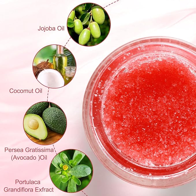 Lip Scrub, Exfoliator Moisturizer Lip Sugar Scrub Moisturizing Collagen Lip Balm Mask Night Sleep Lip Mask Effectively Moisturizes And Repairs Dry Lips Lip Treatment - Strawberry