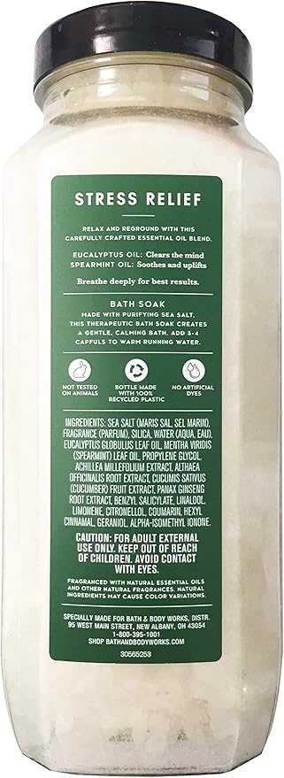 Bath & Body Works Bath & Body Works Aromatherapy Stress Relief Eucalyptus Spearmint 17.0 Oz Bath Soak, 17.0 Oz