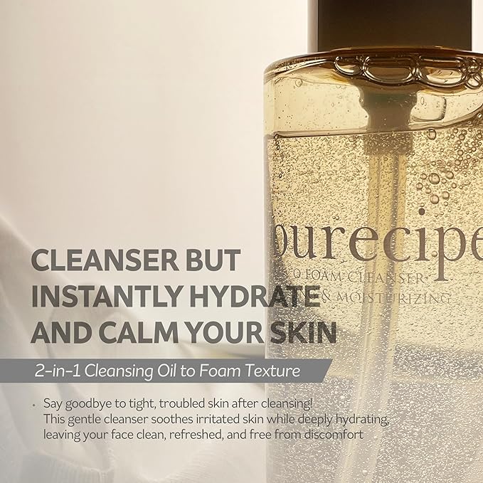 PESTLO Ourecipe Oil to Foam Cleanser – Vegan, Hypoallergenic, Gentle Makeup Remover, Deep Cleansing, Non-Sticky for All Skin Type including Sensitive, Dry and Acne-Prone Skin, 6.76 fl oz (200ml)