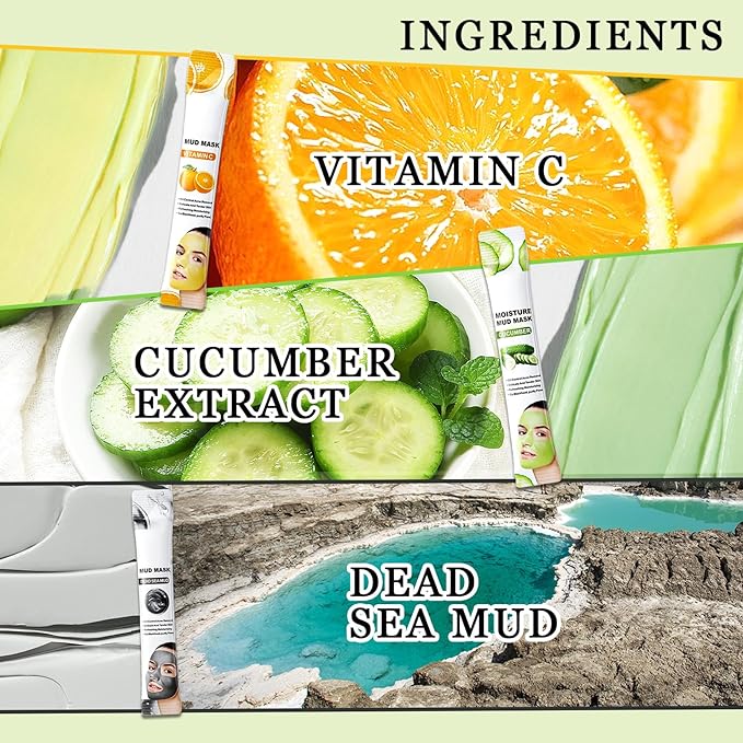 24PCS Hydrating Facial Clay Mask Set, Moisturizing Deep Cleansing Mud Mask Skin Care Set, Travel Size Long Lasting Oil Control Face Clay Mask Skincare Set