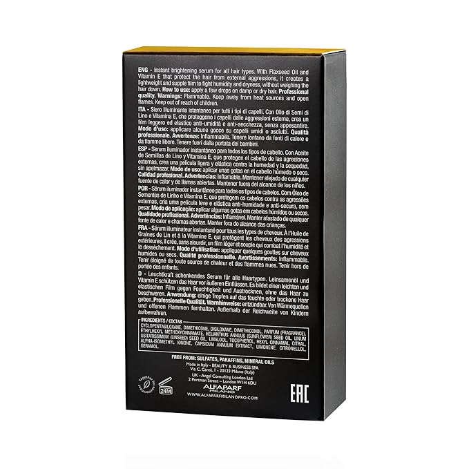 Alfaparf Milano Semi di Lino Sublime Cristalli Liquidi Hair Oil Serum with Thermal Protection - Anti Frizz Hair Serum & Smoothing Heat Protectant Spray with Vitamin E for Frizzy Hair (1.69 oz / 50 ml)