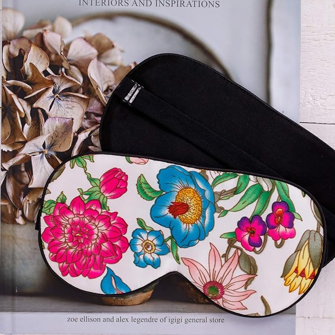 Maxfeel 100% Pure Silk Eye Mask - Sleep Eye Cover in Printed Colors (#10)
