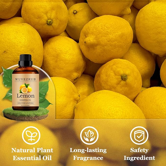 Lemon Essential Oils 60ML, Pure Lemon Essential Oil for Aromatherapy Diffuser - 2 Fl Oz