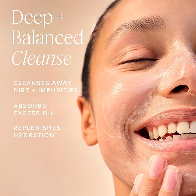 Farmacy Foaming Face Wash for Oily Skin - Whipped Greens Oil-Free Gentle Facial Cleanser + Exfoliator - Infused with Green Clay to Remove Impurities, Control Oil + Maintain Skin Hydration (5 fl oz)