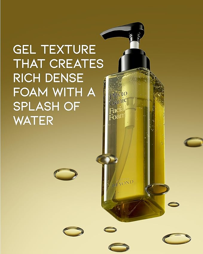 BEYOND Phytoganic Facial Cleansing Foam (6.8fl oz) - Vegan Formula Korean Skin Care. Moisturizing Gel-Type Facial Foam for Impurities & Makeup Removal, lean Herbs, Phyto-Biome