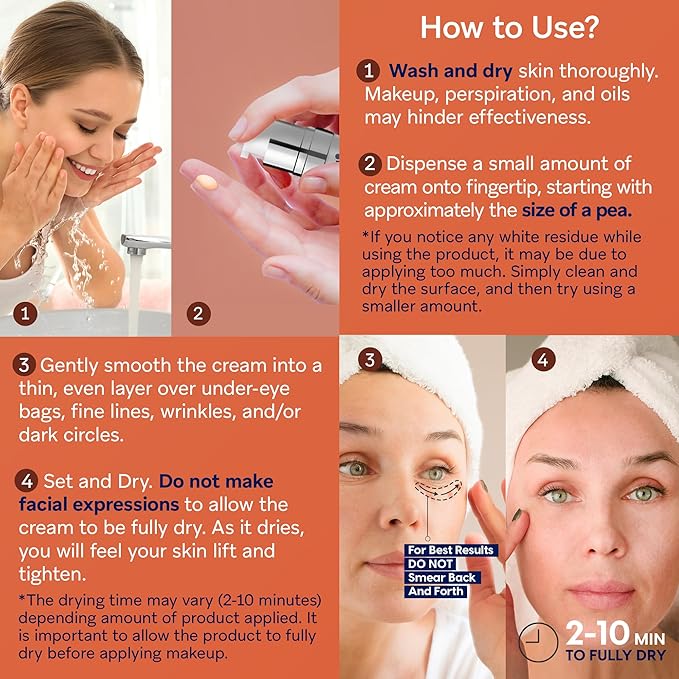 TEREZ & HONOR Anti-Aging Rapid Reduction Under-Eye Cream, Visibly and Instantly Reduces Wrinkles, Dark Circles and Eye Bags in 120 Seconds, Hydrates & Lifts Skin Rapid (0.34 fl.oz)