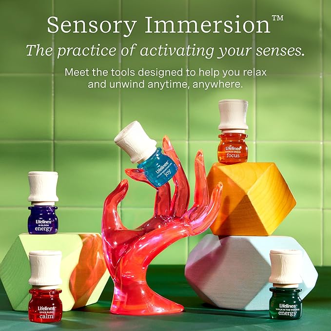 Lifelines Essential Oil Blends, 2-Pack - Blended Essential Oils with Mess-Free Precision Pump for Aromatherapy Diffusers - Long-Lasting Scented Fragrance - in Bloom (Joy & Energy)